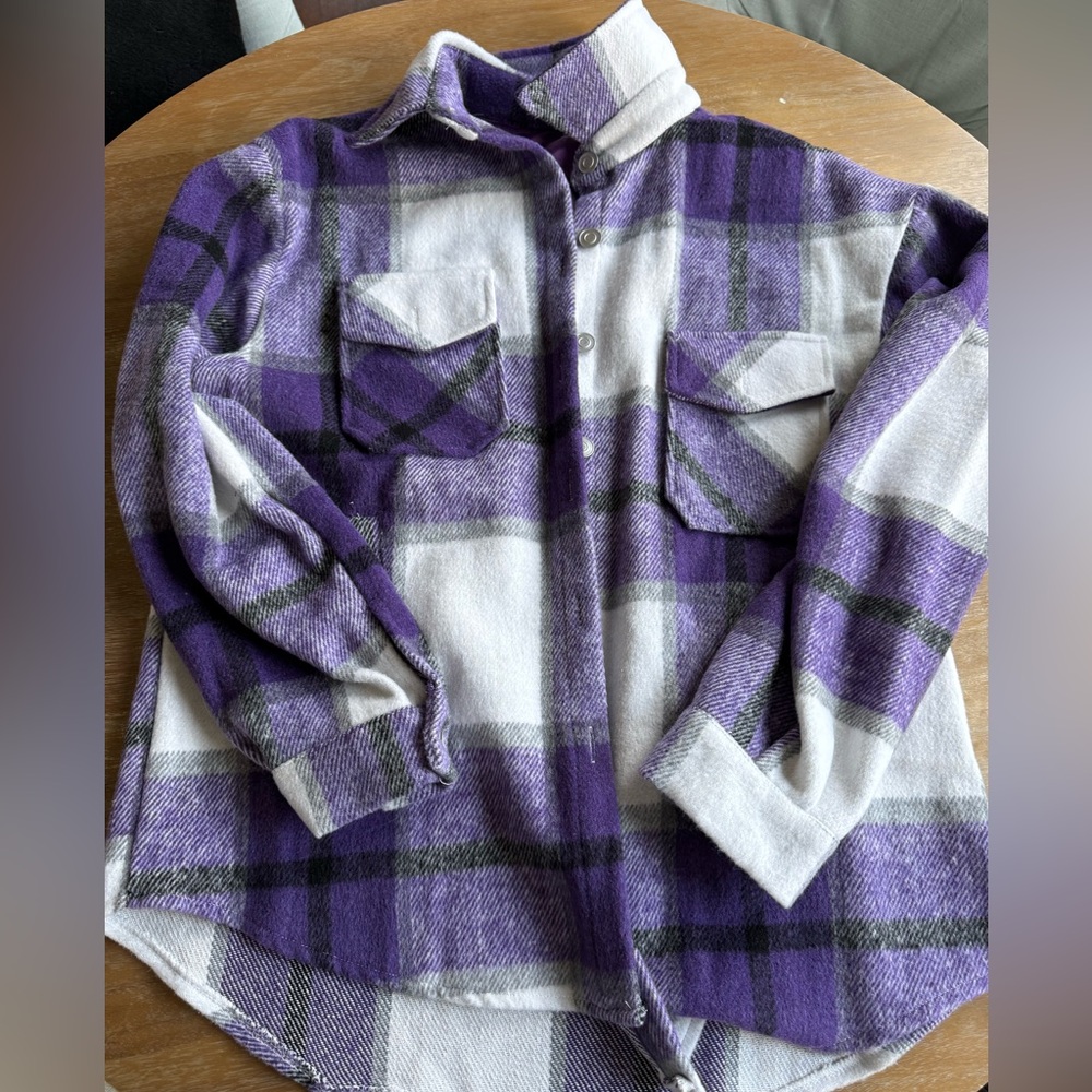 Purple Plaid Shacket